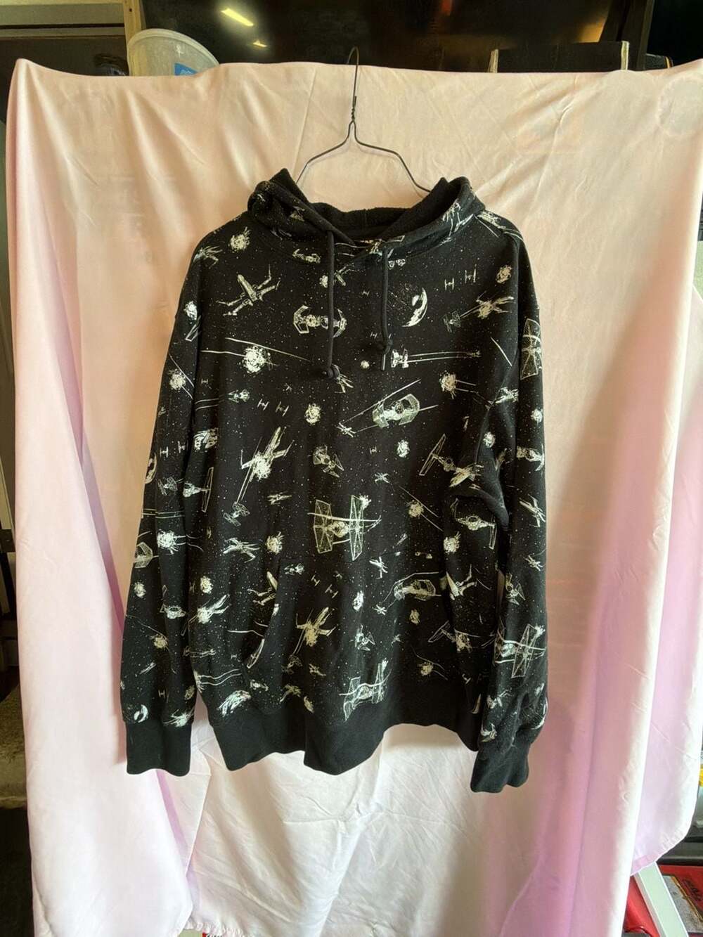 Star Wars Black Long Sleeve Ships All Over Print Pullover Hoodie